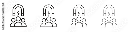 User engagement icon outline vector for web ui. Editable stroke.