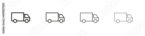 Truck icon outline vector for web ui. Editable stroke.