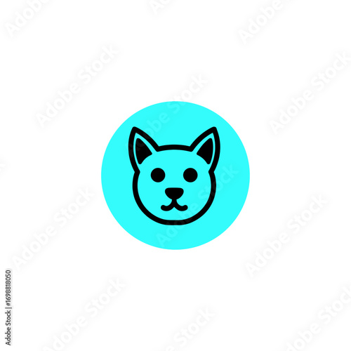Cat, Pet minimal icon logo flat vector design