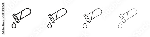 Test tube icon outline vector for web ui. Editable stroke.