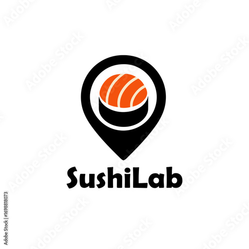 Sushi shop, Sushi store icon logo flat vector design