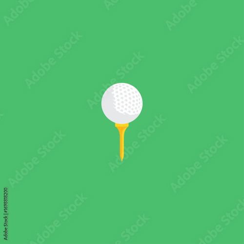 Golf ball on tee icon logo flat vector design