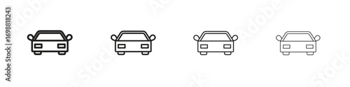 Taxi icon outline vector for web ui. Editable stroke.