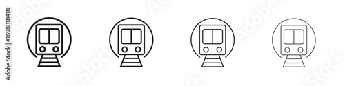 Subway icon outline vector for web ui. Editable stroke.
