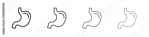 Stomach icon outline vector for web ui. Editable stroke.