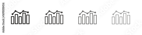 Statistics icon outline vector for web ui. Editable stroke.