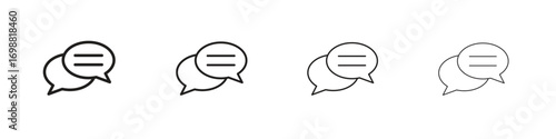 Speech bubble icon outline vector for web ui. Editable stroke.