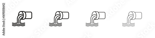 Sewage icon outline vector for web ui. Editable stroke.