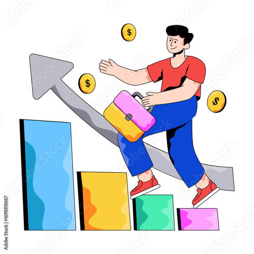 Perfect design illustration of career growth