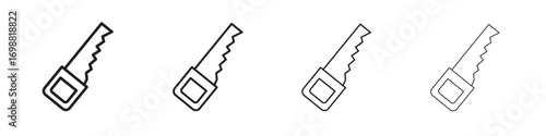 Saw icon outline vector for web ui. Editable stroke.