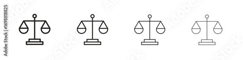 Scales icon outline vector for web ui. Editable stroke.