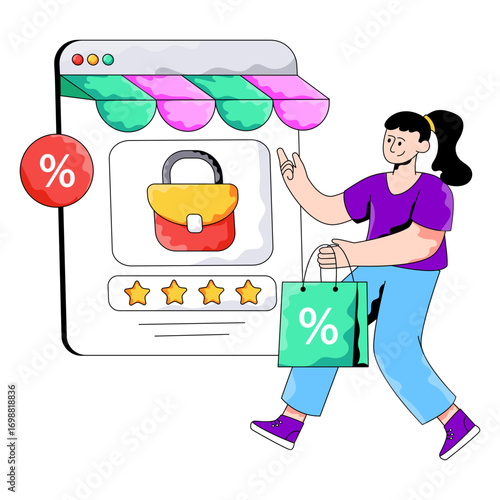 Modern design illustration of online shopping
