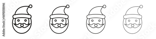 Santa Claus icon outline vector for web ui. Editable stroke.