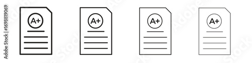 Report card icon outline vector for web ui. Editable stroke.