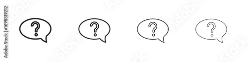 Question mark icon outline vector for web ui. Editable stroke.