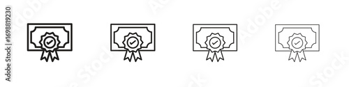 Qualification icon outline vector for web ui. Editable stroke.