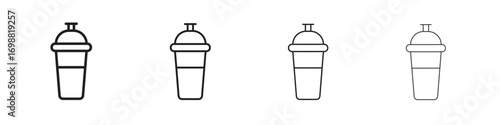 Protein shake icon outline vector for web ui. Editable stroke.