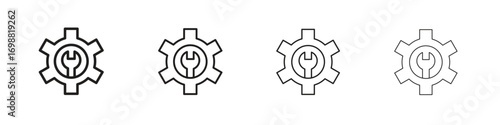 Project Development icon outline vector for web ui. Editable stroke.