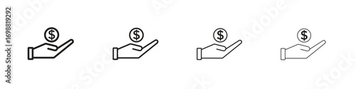 Profit icon outline vector for web ui. Editable stroke.