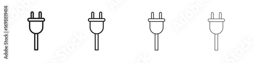 Plug adapter icon outline vector for web ui. Editable stroke.