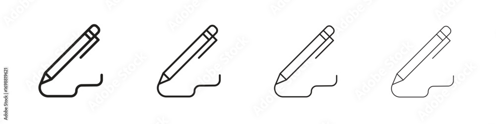 Obraz premium Pen icon outline vector for web ui. Editable stroke.