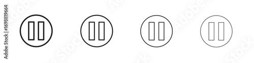 Pause button icon outline vector for web ui. Editable stroke.