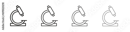 Microscope icon outline vector for web ui. Editable stroke.
