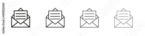 Mail icon outline vector for web ui. Editable stroke.
