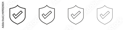 Insured icon outline vector for web ui. Editable stroke.