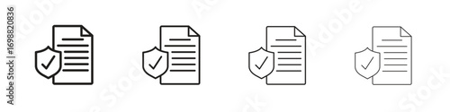 Insurance policy icon outline vector for web ui. Editable stroke.