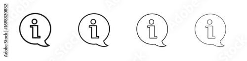 Info icon outline vector for web ui. Editable stroke.