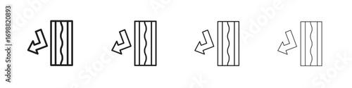 Insulation icon outline vector for web ui. Editable stroke.