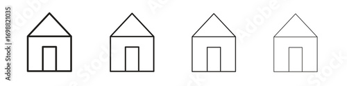 Home icon outline vector for web ui. Editable stroke.