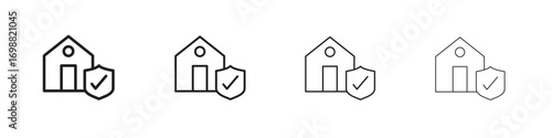 Home insurance icon outline vector for web ui. Editable stroke.