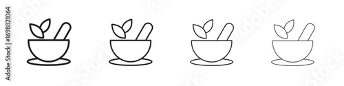 Herbal medicine icon outline vector for web ui. Editable stroke.