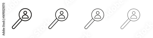 Hiring icon outline vector for web ui. Editable stroke.
