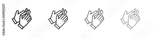Handwashing icon outline vector for web ui. Editable stroke.