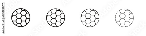 Football icon outline vector for web ui. Editable stroke.