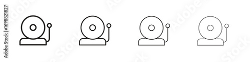 Fire alarm icon outline vector for web ui. Editable stroke.