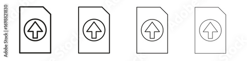 File upload icon outline vector for web ui. Editable stroke.