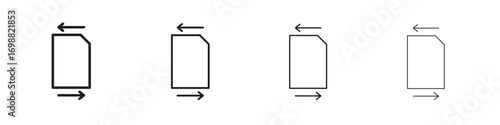 File transfer icon outline vector for web ui. Editable stroke.