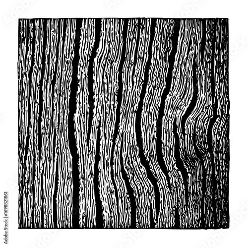 Monochrome illustration of closely spaced vertical wavy lines forming a dense abstract pattern design
