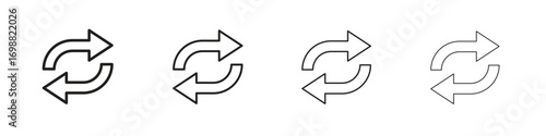 Exchange icon outline vector for web ui. Editable stroke.