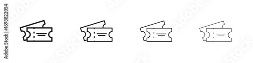 Event ticket icon outline vector for web ui. Editable stroke.