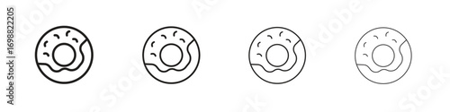 Donut icon outline vector for web ui. Editable stroke.