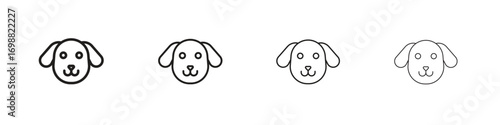 Dog icon outline vector for web ui. Editable stroke.