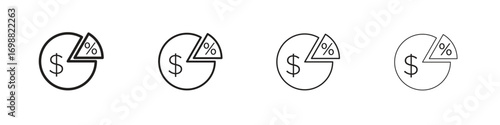 Dividend icon outline vector for web ui. Editable stroke.
