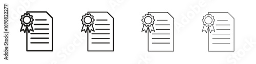 Diploma icon outline vector for web ui. Editable stroke.