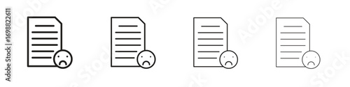 Complaint icon outline vector for web ui. Editable stroke.