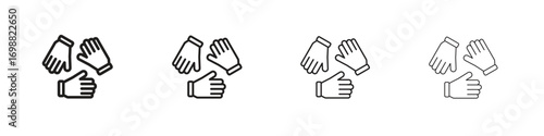 Collaboration icon outline vector for web ui. Editable stroke.